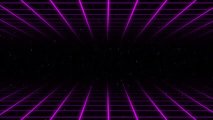 Retro Futurism Sci-Fi Background. glowing neon grid.and stars from vintage arcade computer games