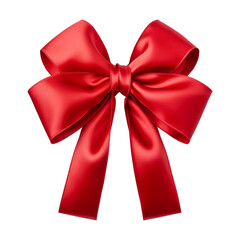 red bow isolated on transparent background cutout