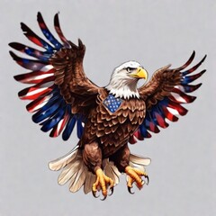 american eagle with flag