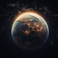 Fototapeta premium the planet earth from space in the night