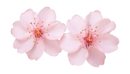 pink cherry blossom isolated on transparent background cutout