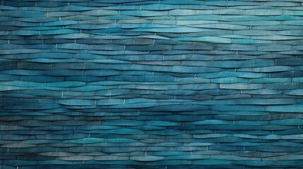 Wicker blue texture, flat art wicker basket weave surface. Blue colors of rattan, bark, raffia,...