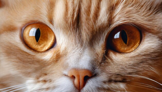 Macro shot of innocent eyes of British Shorthair cat