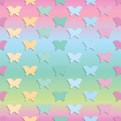 butterfly pattern in vector, with beautiful seamless geometric colors, for background wallpaper, fabric, wrapping paper etc.