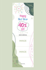 Email and Pinterest ads template with a boho abstract background