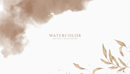 Abstract horizontal watercolor background. Neutral light colored empty space background illustration