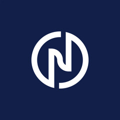 modern letter N circle logo design