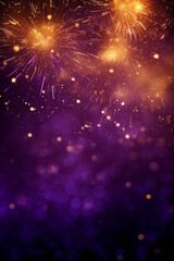 Abstract festive bokeh background with glowing light and copy space. new year and christmas concept.