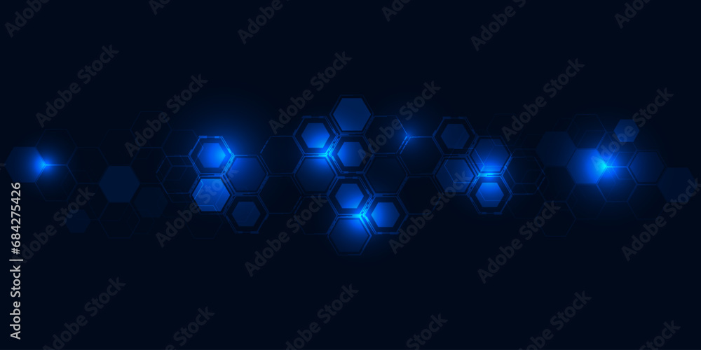 Poster vector illustration of futuristic digital technology background.horizontal digital space with tech h