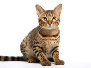 Ocicat Cat, Studio Shot Isolated on Clear Background, Generative AI