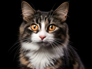 Ragmuffin Cat, Studio Shot Isolated on Clear Background, Generative AI