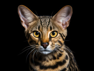Savannah Cat, Studio Shot Isolated on Clear Background, Generative AI