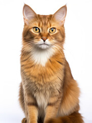 Fototapeta premium Somali Cat, Studio Shot Isolated on Clear Background, Generative AI