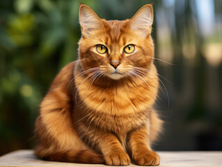 Somali Cat, Studio Shot Isolated on Clear Background, Generative AI