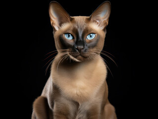 Obraz premium Tokinese Cat, Studio Shot Isolated on Clear Background, Generative AI