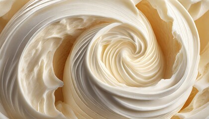 Macro shot of a vanilla ice cream in a cone