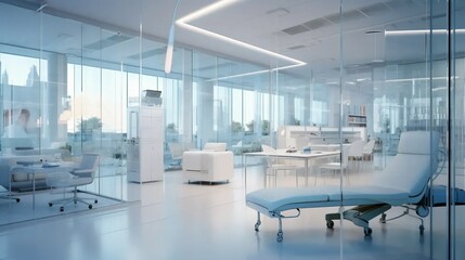 The interior of a modern medical clinic, the future in treatment