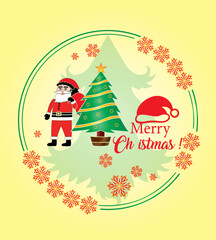 merry christmas greeting card & template.	
