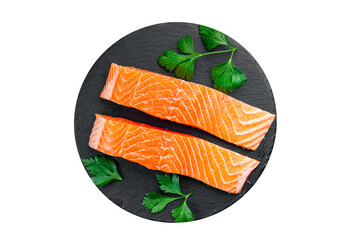 raw salmon fish fresh red fish healthy eating cooking meal food snack on the table copy space food background rustic top view