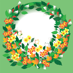 christmas wreath with holly berries