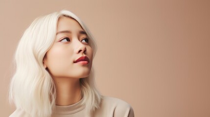 Contemplative Asian Blonde