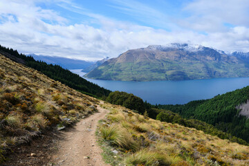 lake in the mountains, queenstown, new zealand