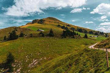Panoramic view of Swiss mountains and Lake Lucerne.