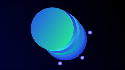Blue green repeating stack of circle frames overlay copy space background