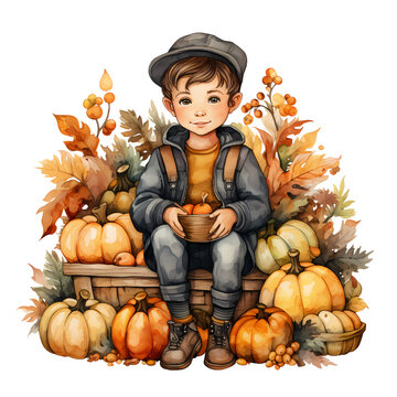 recommend clip art: A watercolor Autumn Flowers Vintage Truck Clipart 