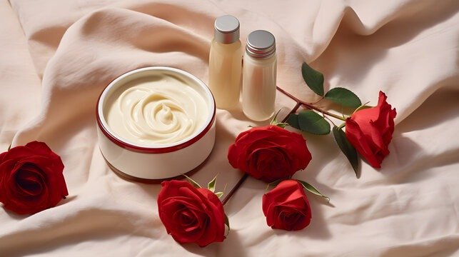 Body care cream with rose scent