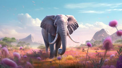 Foto op Aluminium Beautiful elephant illustration.Generative AI © shuvodesign