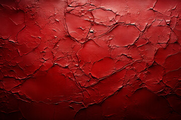 An aged decorative crimson backdrop. Stylized vermilion leather-like texture. Wrinkled paper.