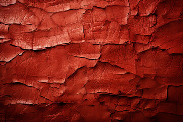 Grunge-styled red background. Stylized wine-colored leather texture. Crumpled sheet.