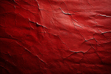 Grunge-inspired red surface. Stylized maroon leather texture. Crinkled paper.