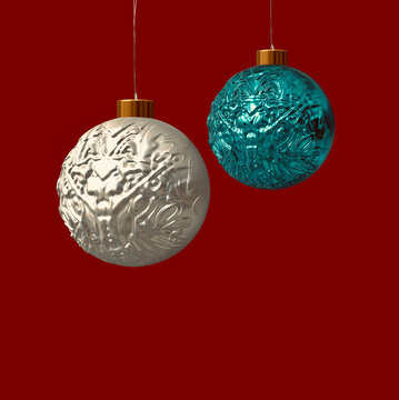 Christmas balls, Merry Christmas greeting card design