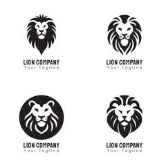 Set Of Vector Lion Logo Simple and Minimalist