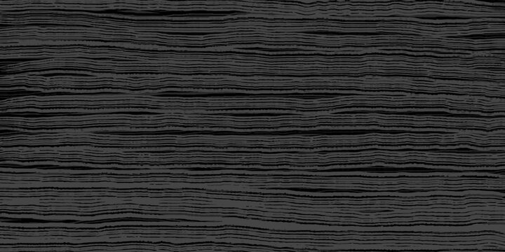 Uniform wooden grey black texture with horizontal veins. Vector dark wood background. Lining boards wall. Dried planks. Wooden pattern. Wood grain