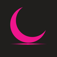 moon symbol. Glowing neon line Moon icon background. Cloudy night sign. crescent moon. Simple icon for websites, web design, mobile app, info graphics
