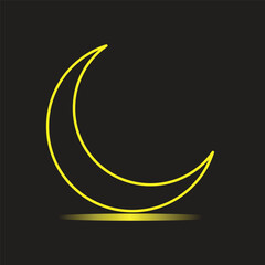 moon symbol. Glowing neon line Moon icon background. Cloudy night sign. crescent moon. Simple icon for websites, web design, mobile app, info graphics
