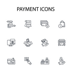 Payment icon set.vector.Editable stroke.linear style sign for use web design,logo.Symbol illustration.