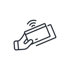 contactless icon. vector.Editable stroke.linear style sign for use web design,logo.Symbol illustration.