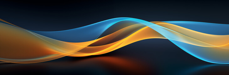 Abstract background with bright blue and yellow waves