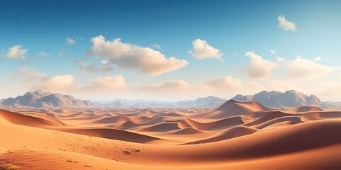 Fototapeta na wymiar AI Generated. AI Generative. Warm heat sand dunes desert landscape background. Graphic Art