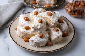 Traditional Kavala cookies with almond