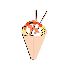 Ice cream color element. Cartoon street food.