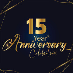 15 Year Anniversary Vector Template Design Illustration