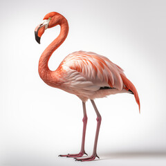 flamingo on white