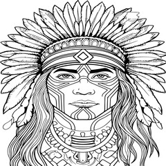 Male Cherokee Indian coloring page