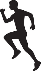 Fototapeta na wymiar Running people silhouettes. Run concept. Men jogging. Marathon race, sport and fitness