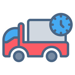 Fototapeta premium truck icon or logo illustration filled outline color style. Icons ecommerce color.